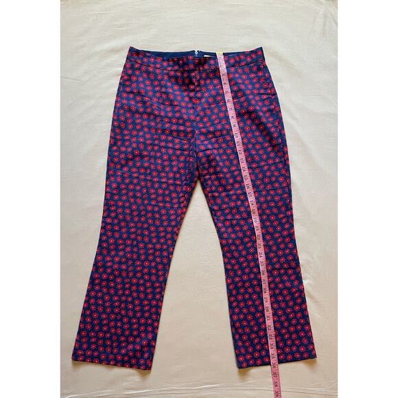 Alice + Olivia Women's Navy And Red Floral Pattern Cropped Pant Size 8 - Picture 2 of 5